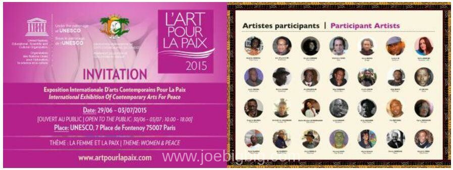 Exposition des artistes contemporain avec Joe Big-Big sculpteur à l'unesco Paris..